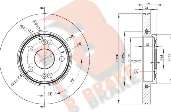 R Brake 78RBD26198 - Discofreno autozon.pro