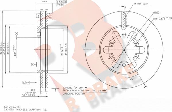 R Brake 78RBD26744 - Discofreno autozon.pro