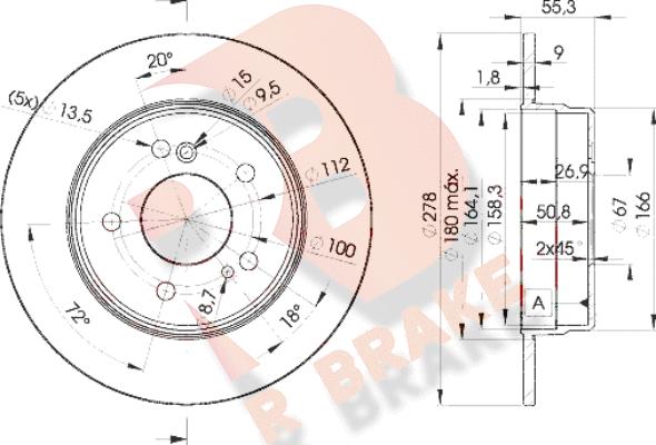 R Brake 78RBD20412 - Discofreno autozon.pro