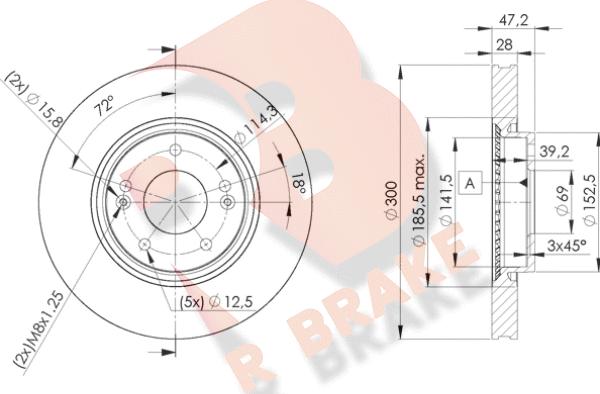 R Brake 78RBD20580 - Discofreno autozon.pro