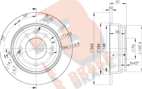 R Brake 78RBD20581 - Discofreno autozon.pro