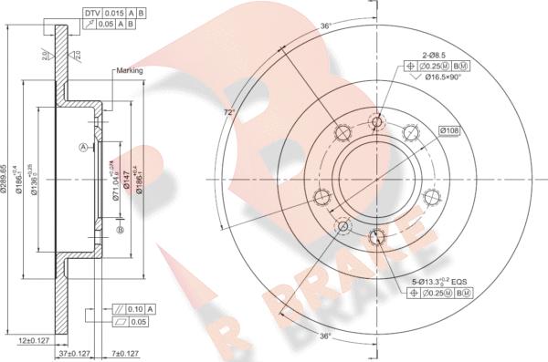 R Brake 78RBD20040 - Discofreno autozon.pro