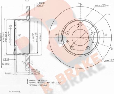 R Brake 78RBD20020 - Discofreno autozon.pro