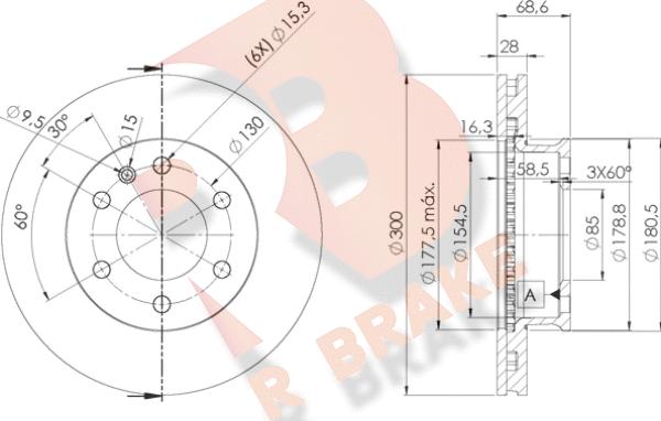 R Brake 78RBD20190 - Discofreno autozon.pro