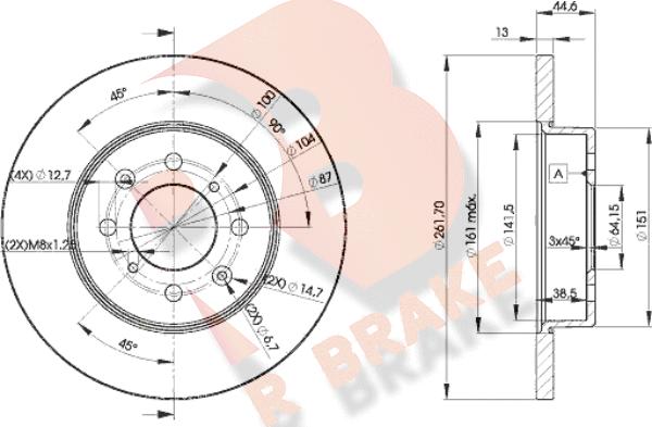 R Brake 78RBD20841 - Discofreno autozon.pro