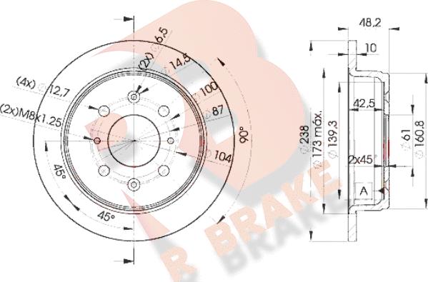 R Brake 78RBD20817 - Discofreno autozon.pro