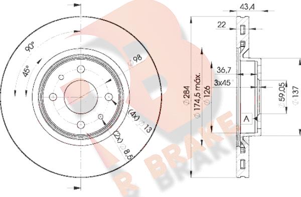 R Brake 78RBD20356 - Discofreno autozon.pro