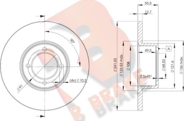 R Brake 78RBD20751 - Discofreno autozon.pro