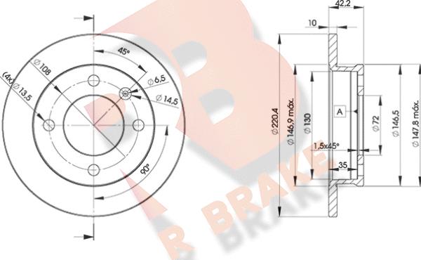 R Brake 78RBD21991 - Discofreno autozon.pro