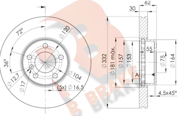 R Brake 78RBD21985 - Discofreno autozon.pro