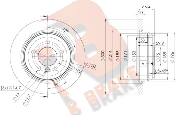 R Brake 78RBD21974 - Discofreno autozon.pro