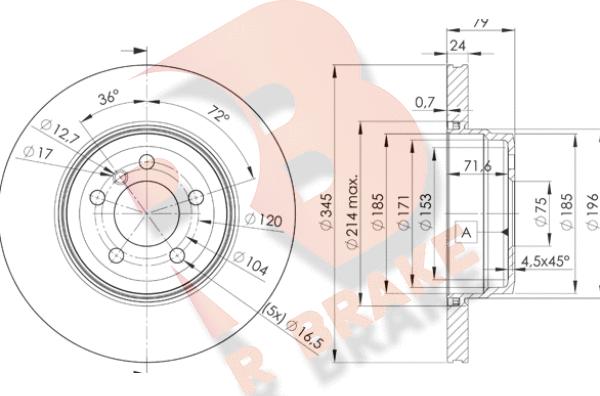 R Brake 78RBD21971 - Discofreno autozon.pro