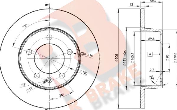 R Brake 78RBD21410 - Discofreno autozon.pro