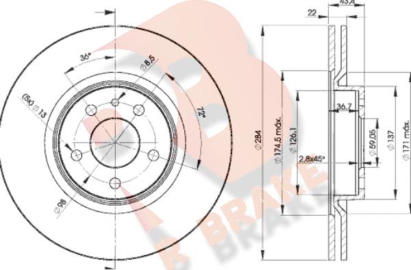 R Brake 78RBD21548 - Discofreno autozon.pro