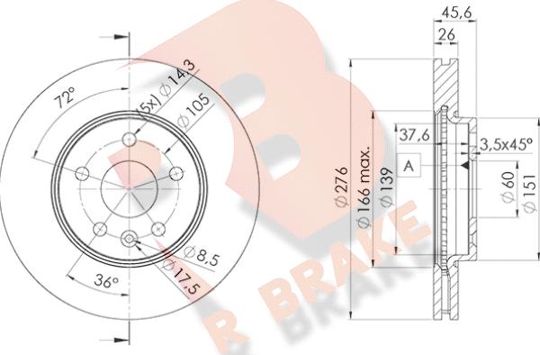 R Brake 78RBD21559 - Discofreno autozon.pro