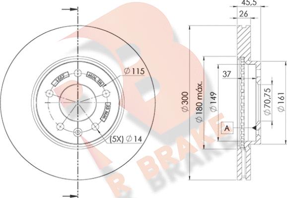 R Brake 78RBD21557 - Discofreno autozon.pro