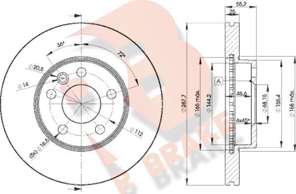 R Brake 78RBD21093 - Discofreno autozon.pro