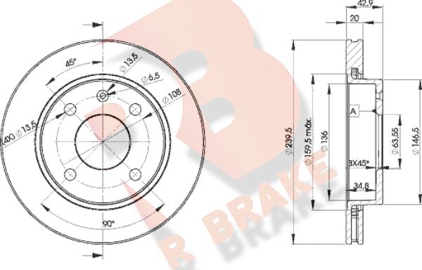 R Brake 78RBD21064 - Discofreno autozon.pro