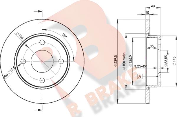 R Brake 78RBD21063 - Discofreno autozon.pro