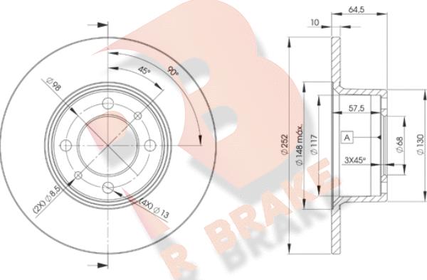 R Brake 78RBD21070 - Discofreno autozon.pro