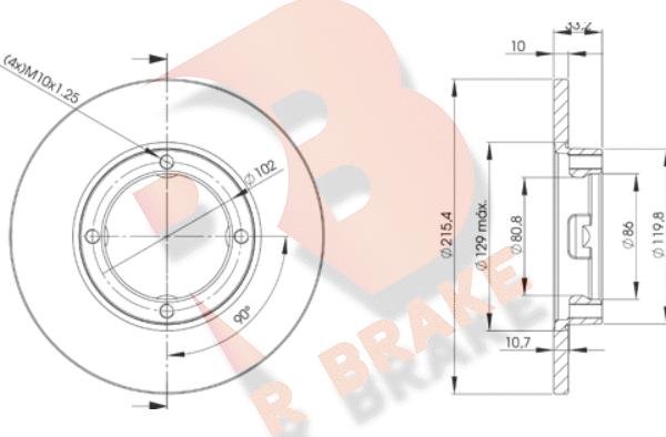 R Brake 78RBD21160 - Discofreno autozon.pro