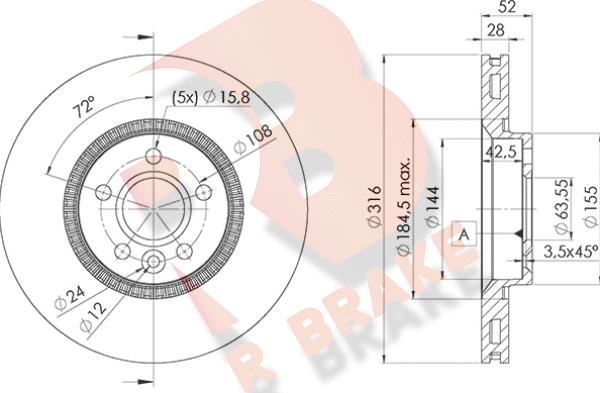 R Brake 78RBD21181 - Discofreno autozon.pro