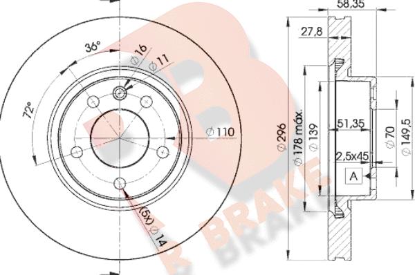 R Brake 78RBD21134 - Discofreno autozon.pro