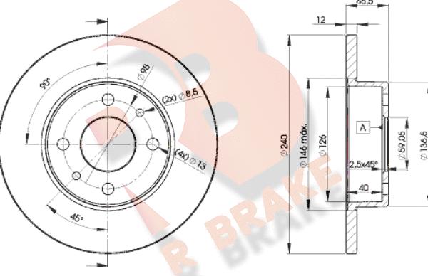 R Brake 78RBD21815 - Discofreno autozon.pro