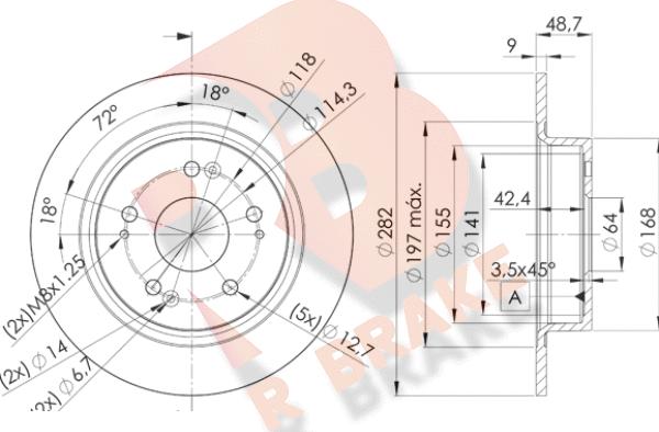 R Brake 78RBD21258 - Discofreno autozon.pro