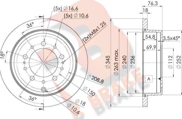 R Brake 78RBD21269 - Discofreno autozon.pro