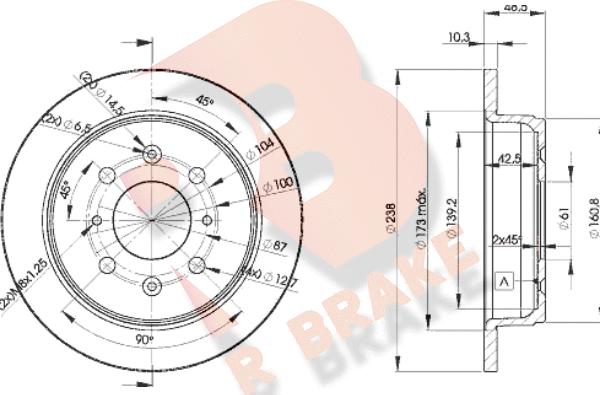 R Brake 78RBD21703 - Discofreno autozon.pro