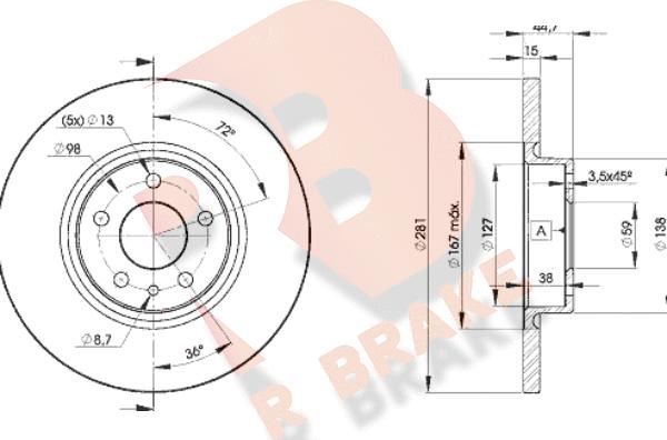 R Brake 78RBD28567 - Discofreno autozon.pro