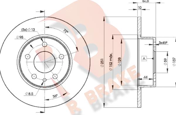 R Brake 78RBD28684 - Discofreno autozon.pro