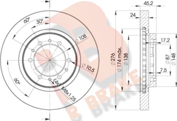 R Brake 78RBD28716 - Discofreno autozon.pro