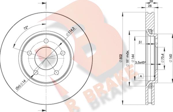 R Brake 78RBD23918 - Discofreno autozon.pro