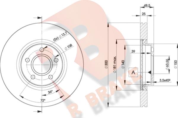 R Brake 78RBD23937 - Discofreno autozon.pro