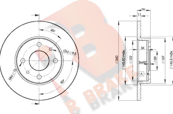 R Brake 78RBD23465 - Discofreno autozon.pro