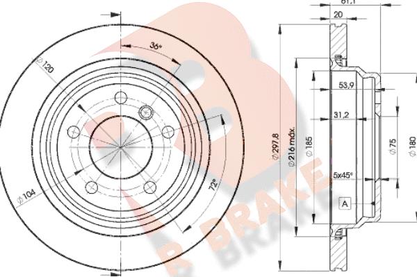 R Brake 78RBD23153 - Discofreno autozon.pro