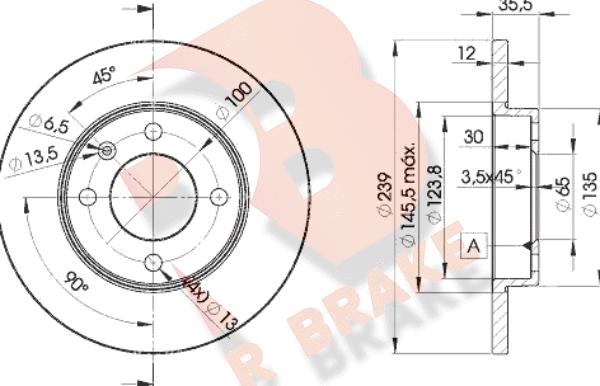 R Brake 78RBD23300 - Discofreno autozon.pro