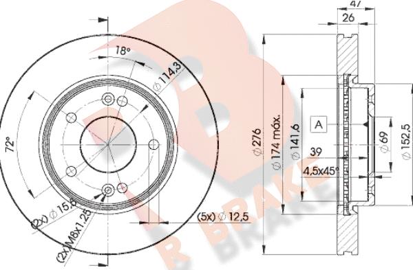 R Brake 78RBD23290 - Discofreno autozon.pro