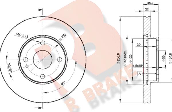 R Brake 78RBD23256 - Discofreno autozon.pro