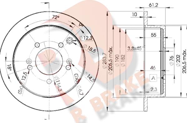 R Brake 78RBD22907 - Discofreno autozon.pro