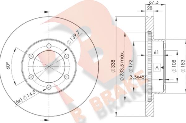 R Brake 78RBD22918 - Discofreno autozon.pro