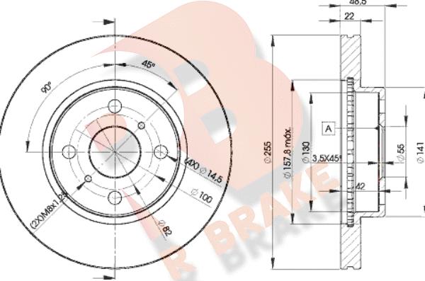 R Brake 78RBD22550 - Discofreno autozon.pro