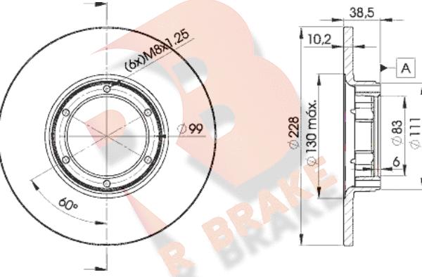 R Brake 78RBD22500 - Discofreno autozon.pro