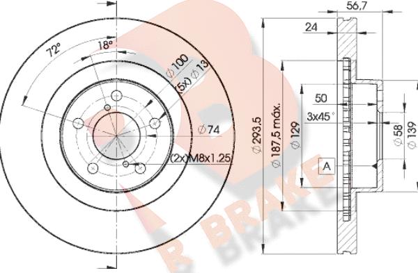 R Brake 78RBD22630 - Discofreno autozon.pro