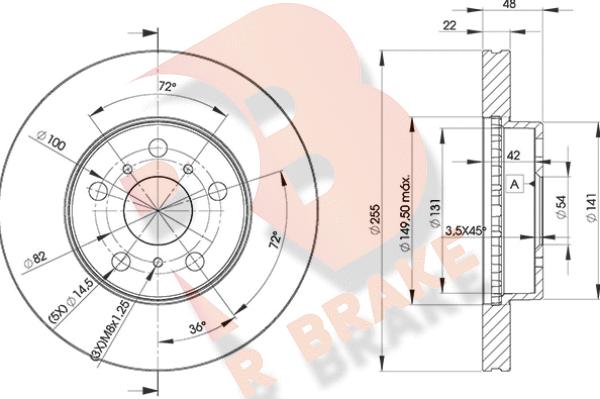 R Brake 78RBD22090 - Discofreno autozon.pro