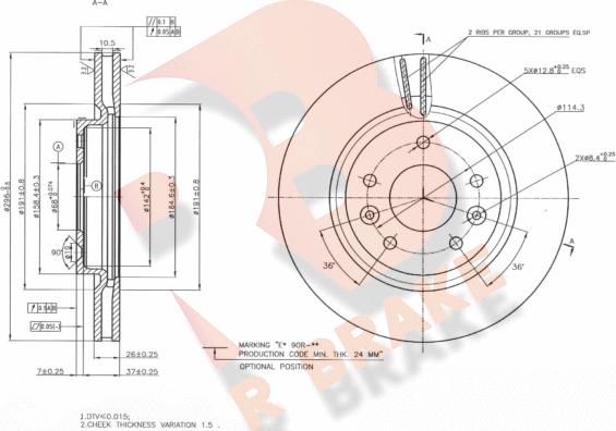 R Brake 78RBD22089 - Discofreno autozon.pro