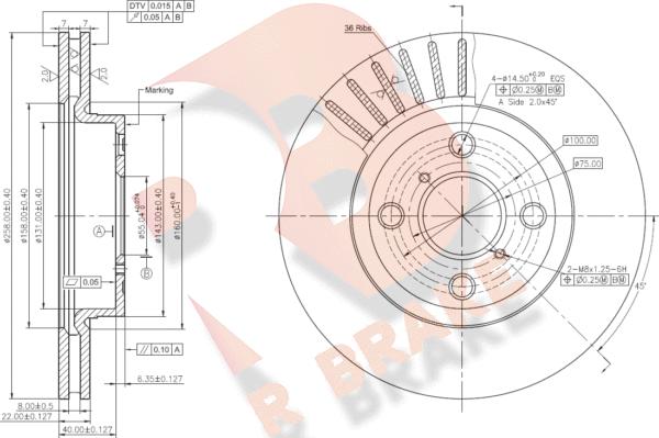 R Brake 78RBD22894 - Discofreno autozon.pro