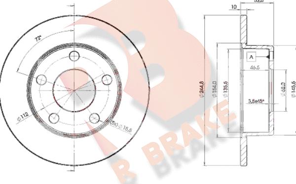 R Brake 78RBD22800 - Discofreno autozon.pro